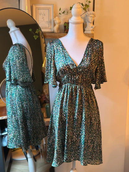 Robe verte à motifs dos nu T.36/38