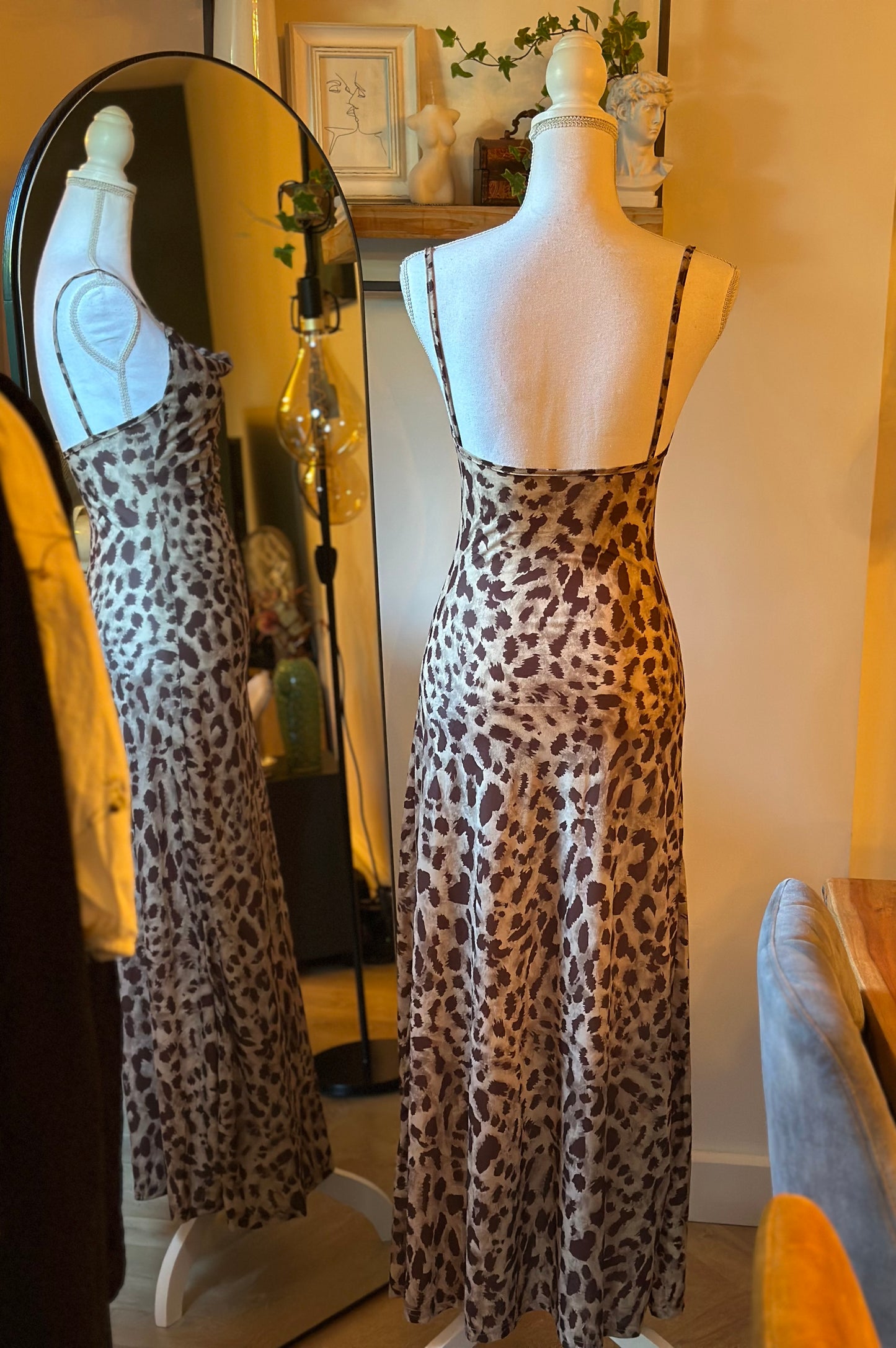 🐆 Robe longue léopard – neuve, T.36