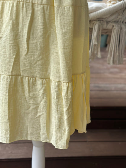 Robe à bretelles Made in Italy jaune clair en viscose T.U