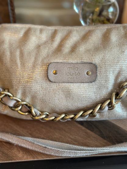 Sac en beige doré clair modèle “Mama” avec double bandoulière