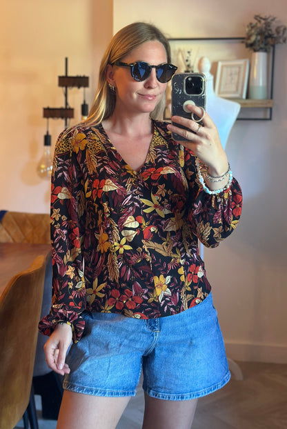 Blouse imprimé tropical T.36