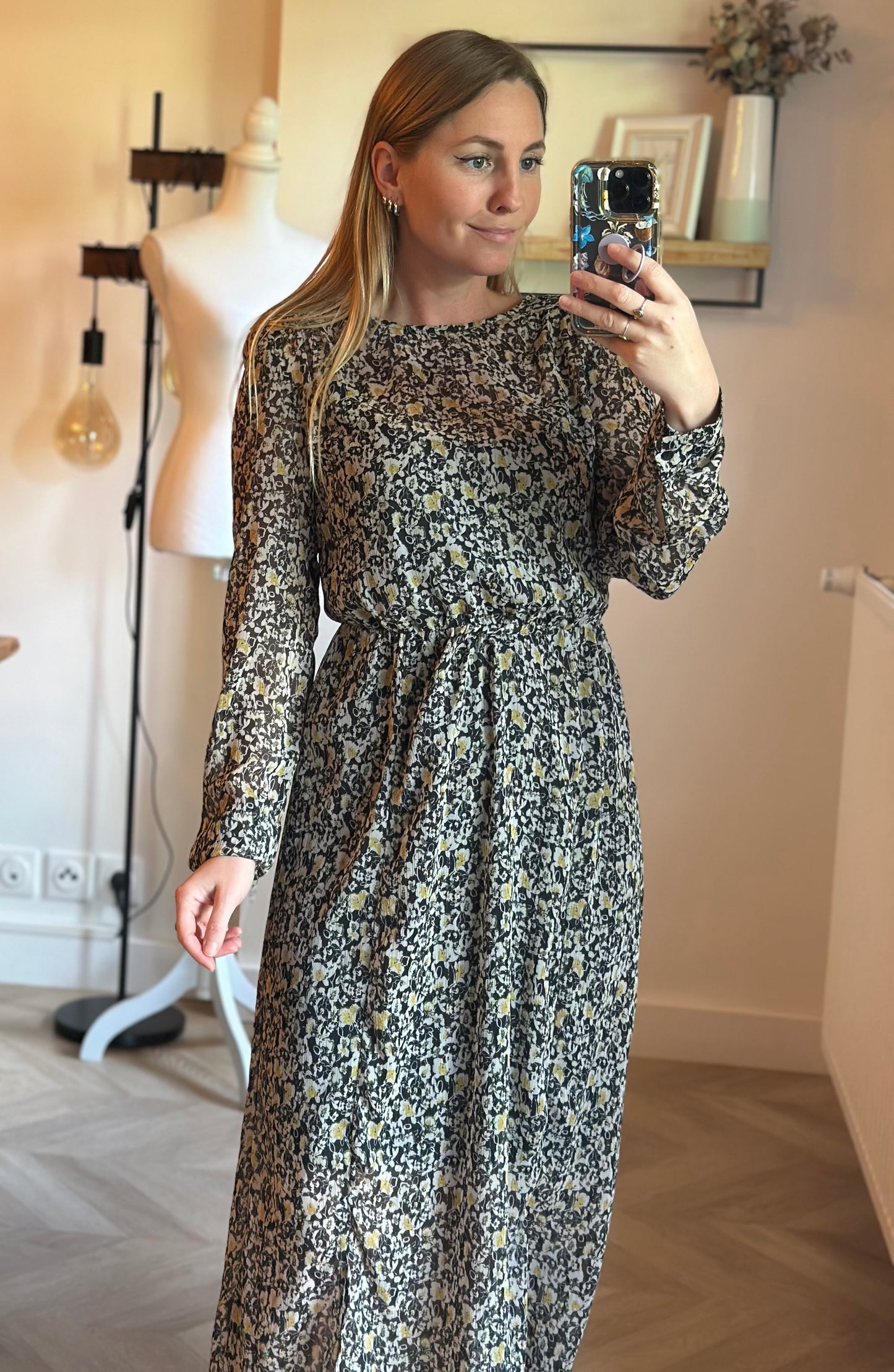 Robe longue imprimé fleuri T.36