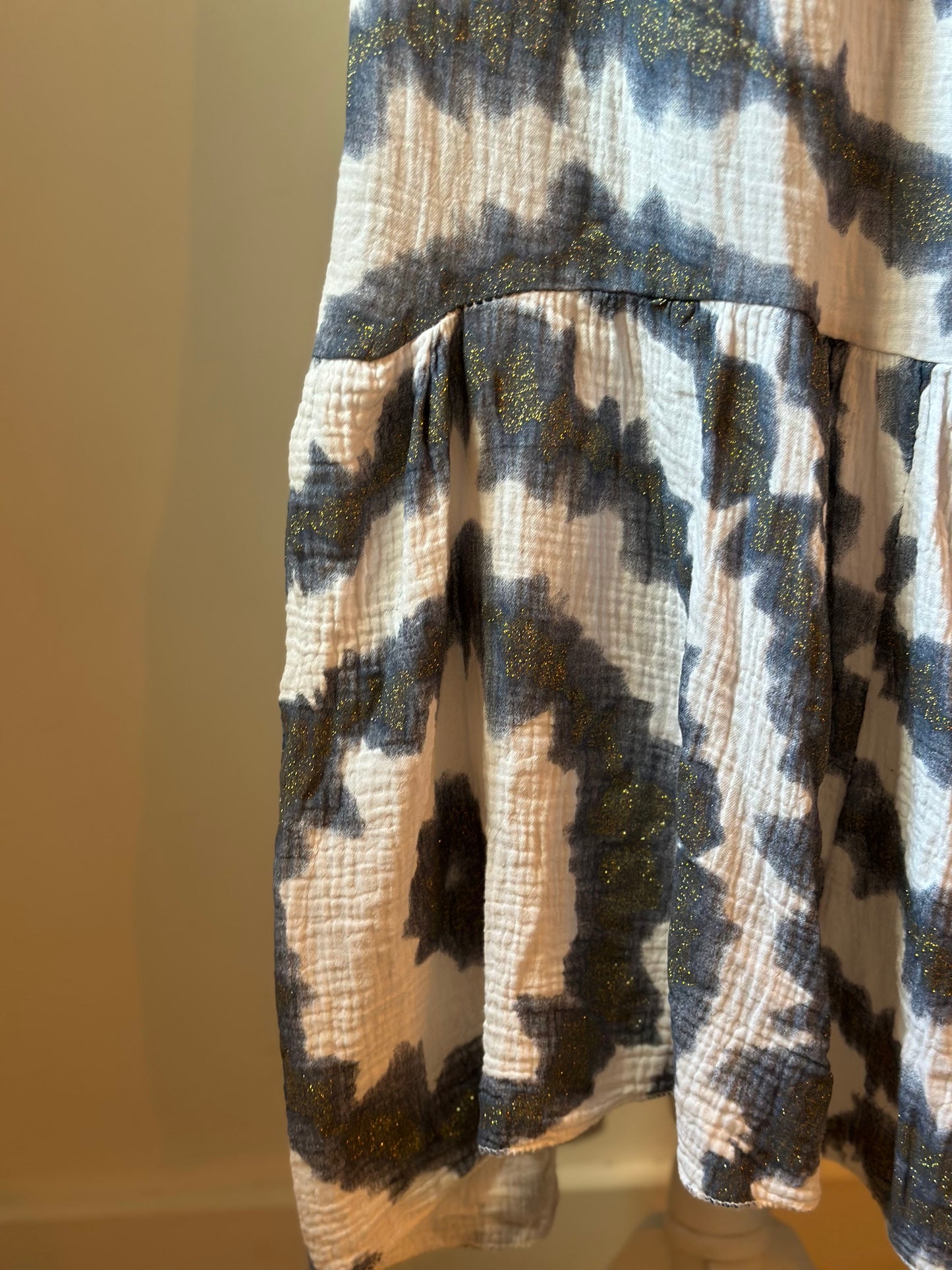 Robe longue imprimé tie and dye en gaze de coton T.U