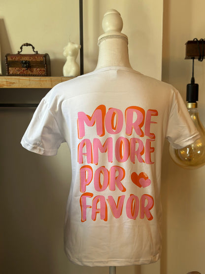 T-shirt blanc imprimé “Amor por favor” T.36 neuf