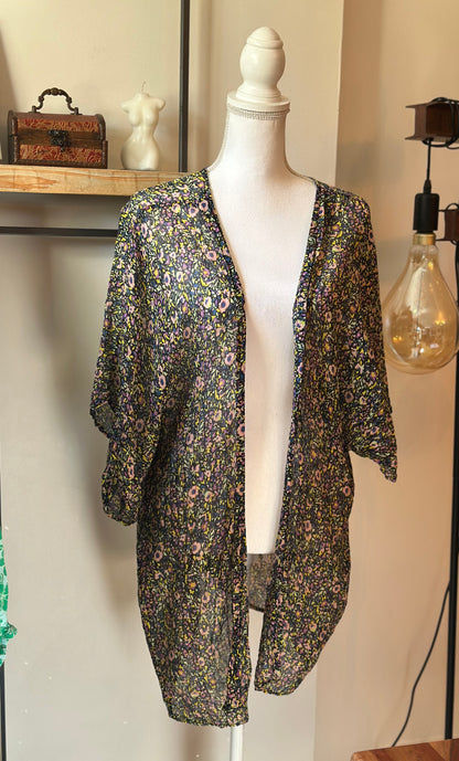 Kimono veste légère fleuri coton T.U