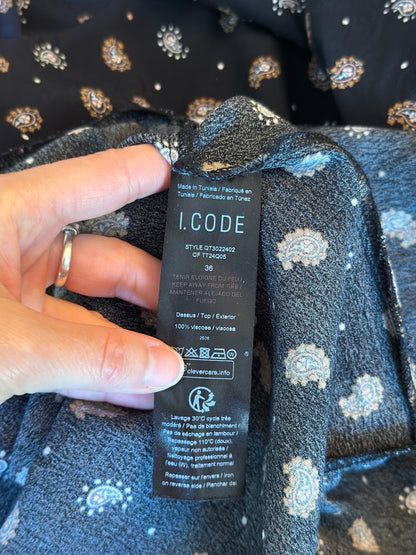 Robe noire imprimé cachemire T.36