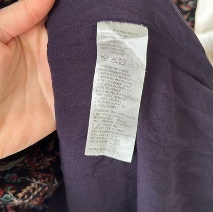 Robe fluide fleurie cachemire viscose T.44