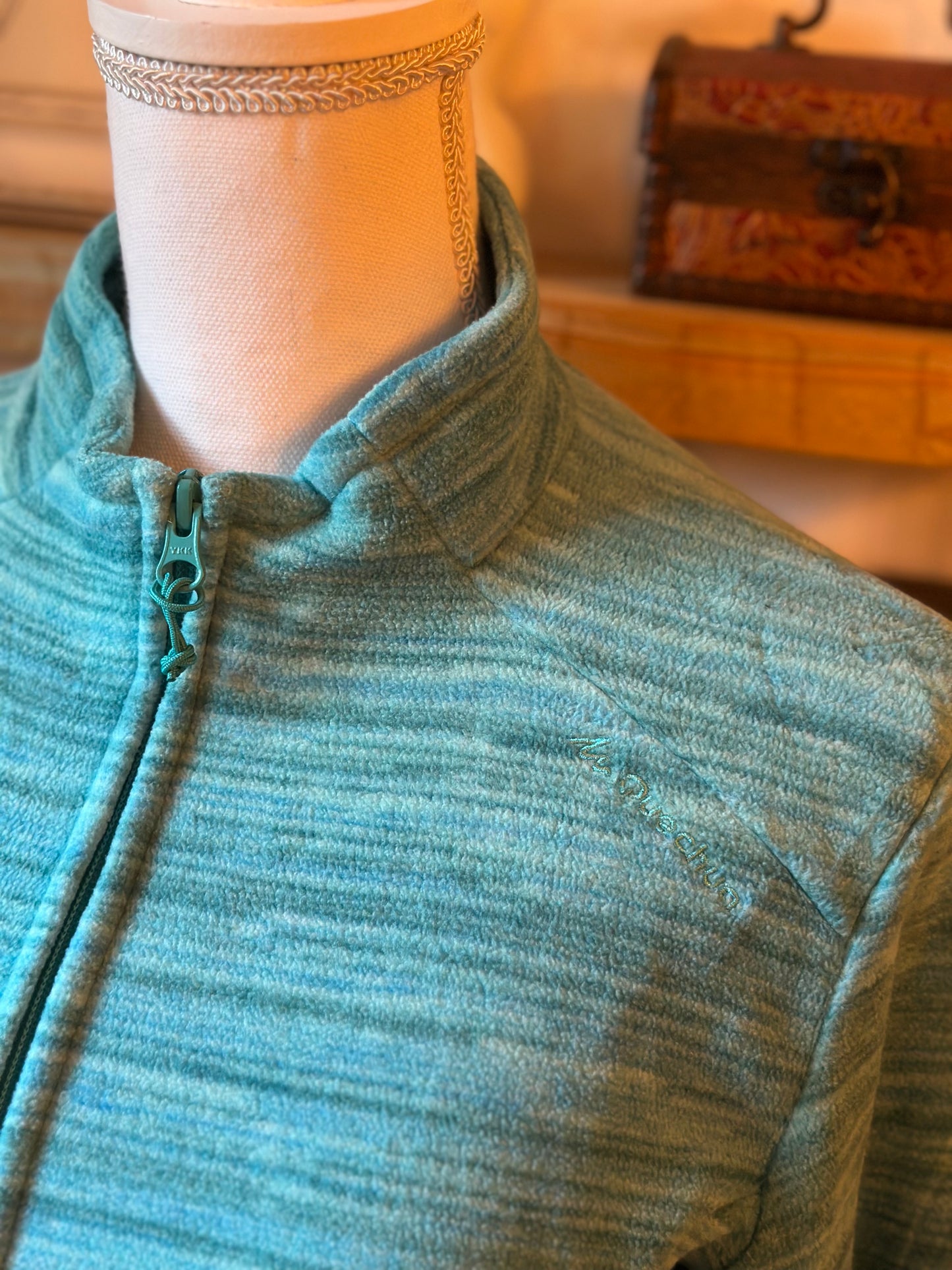 Veste polaire zippée chinée verte T.34