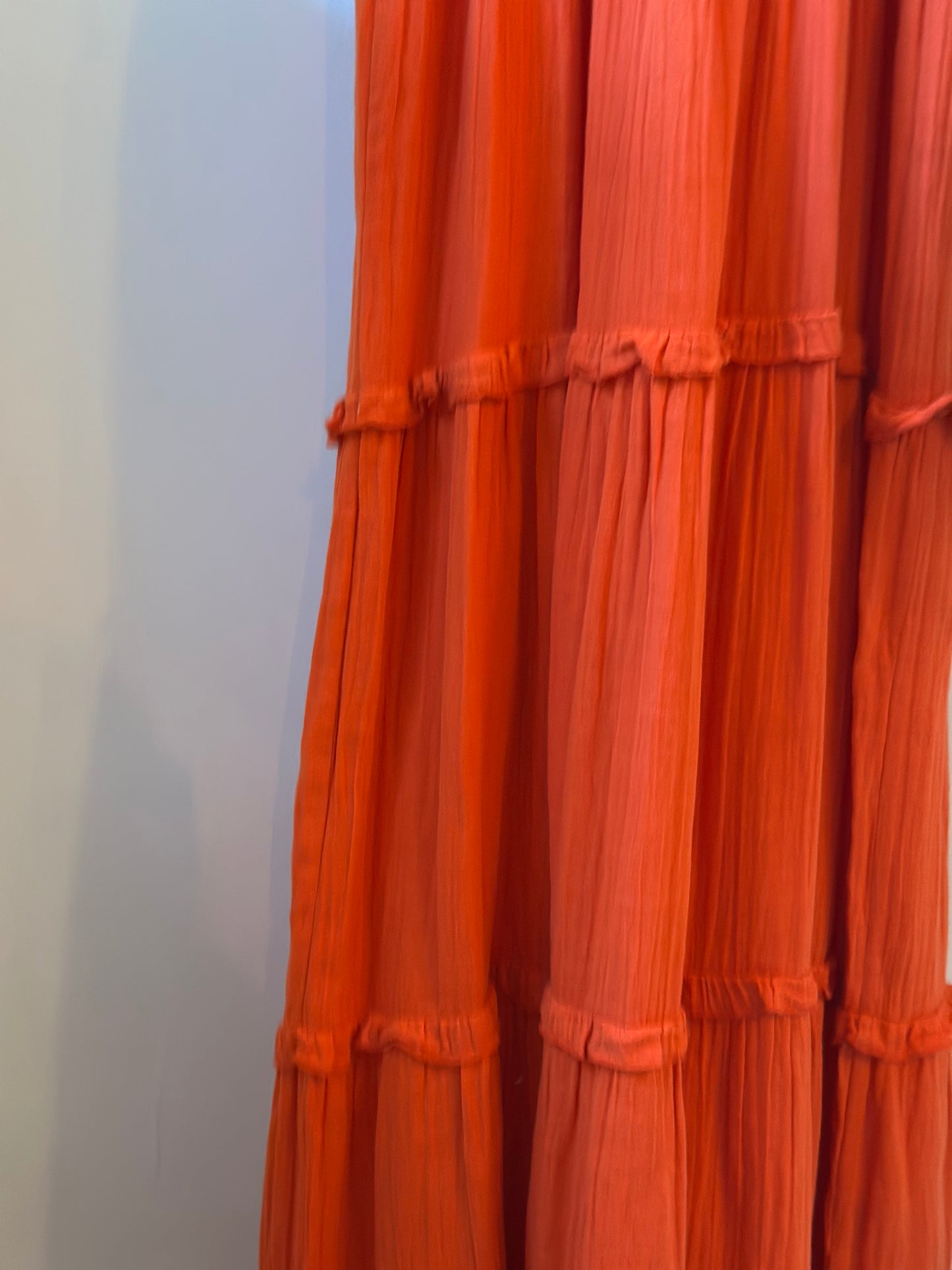 Robe longue terracotta smockée - T.34