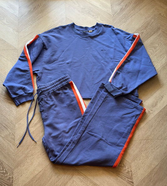 Ensemble jogging bleu sweat oversize pantalon T.38