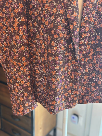 Veste blazer imprimé floral marron T.44