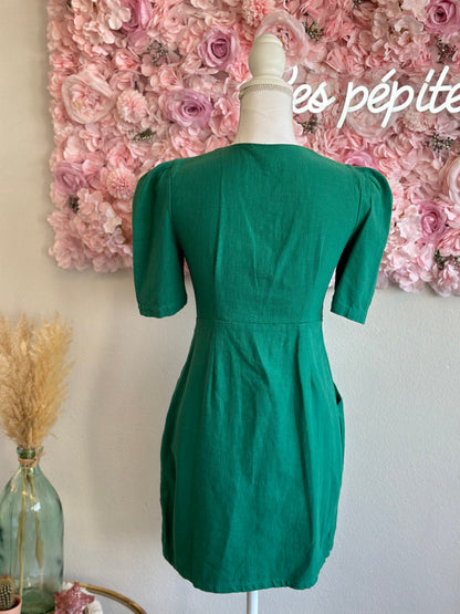 Robe midi verte en lin taille S - Charlior