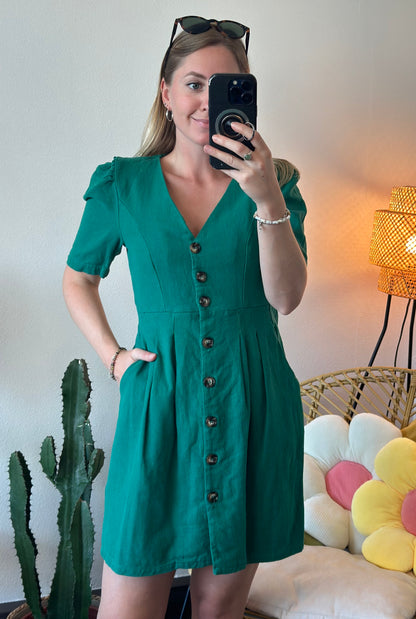 Robe midi verte en lin taille S - Charlior