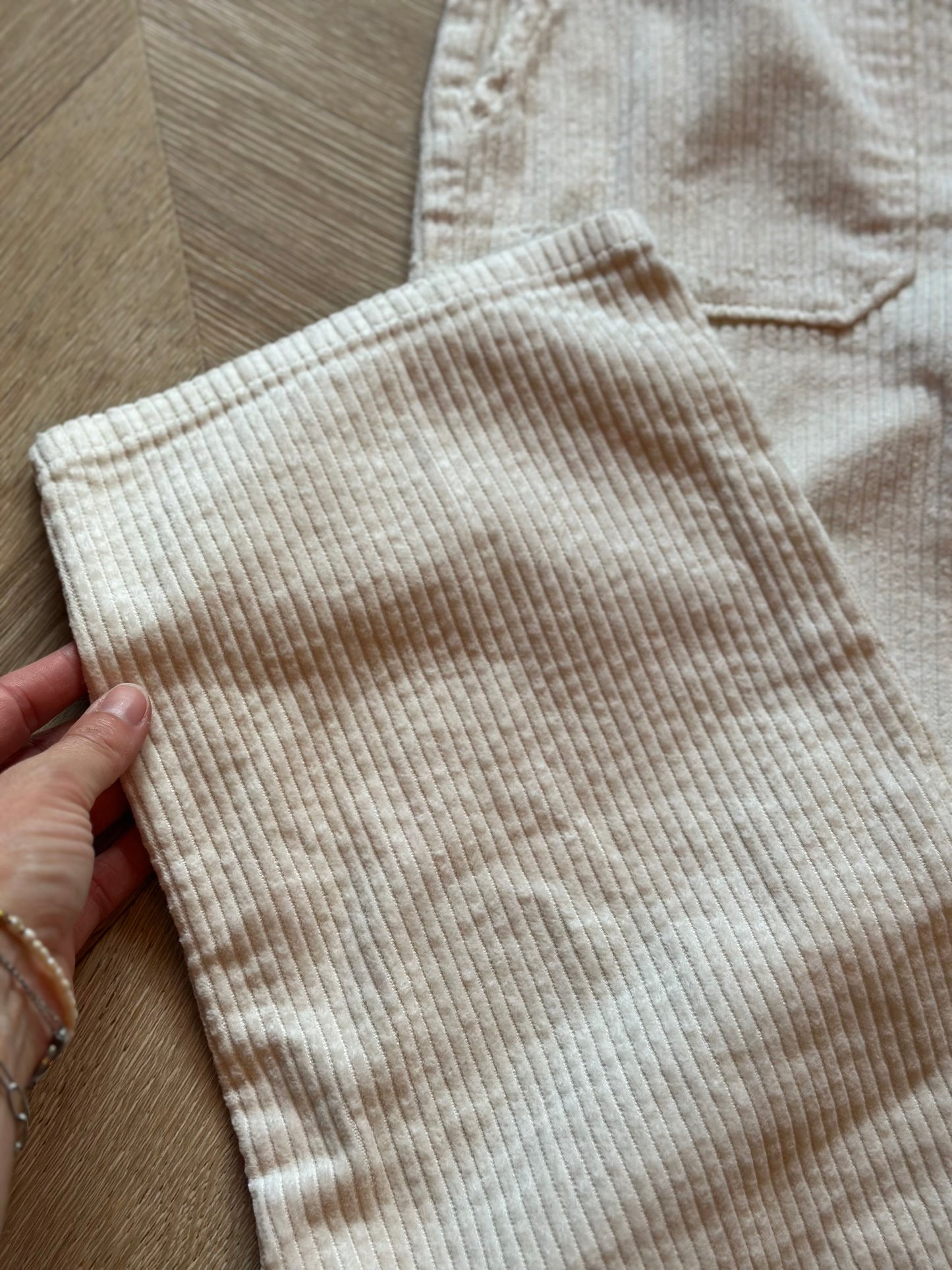 Pantalon velours côtelé écru T.38