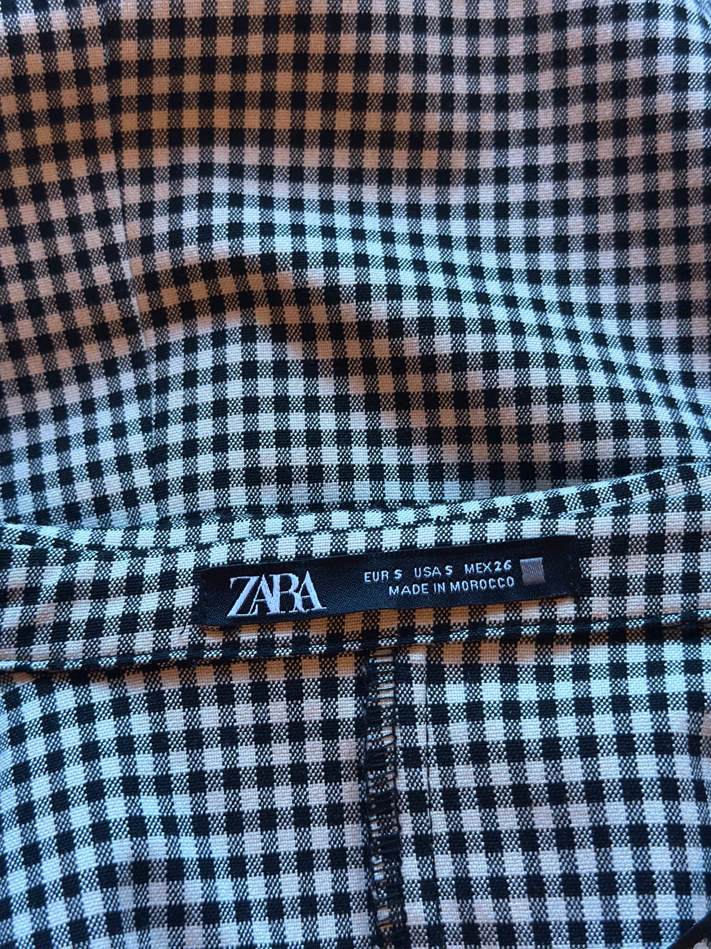 Robe mini à carreaux vichy noir et blanc T.36