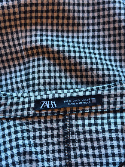 Robe mini à carreaux vichy noir et blanc T.36