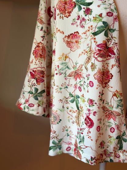 Veste kimono fluide imprimé floral T.40