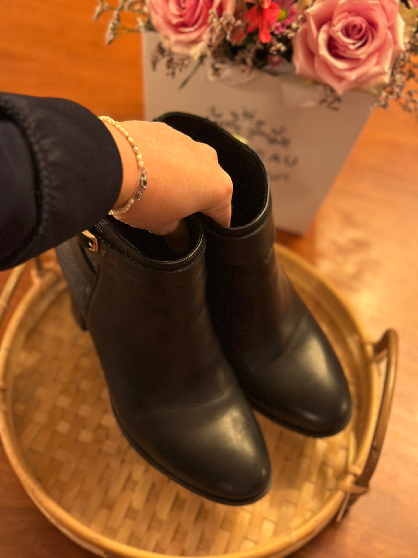 Bottines cuir noires P.38