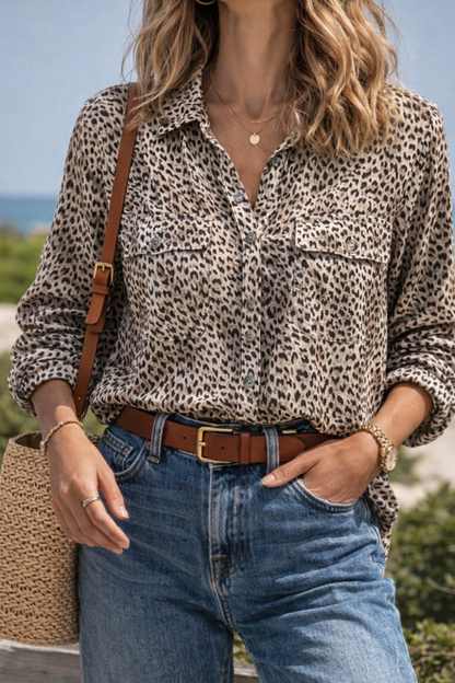 Chemise imprimé léopard modèle Armelle T.40/42