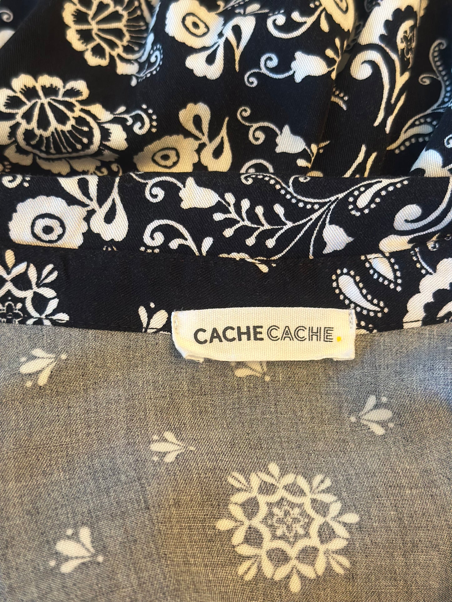 Robe évasée imprimé noir et blanc viscose T.38