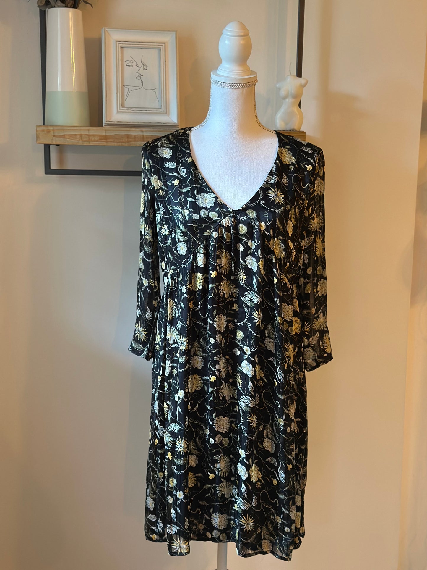 Robe fluide imprimé fleurs T.38