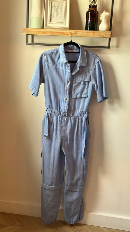 Combinaison cargo bleu ciel T.34