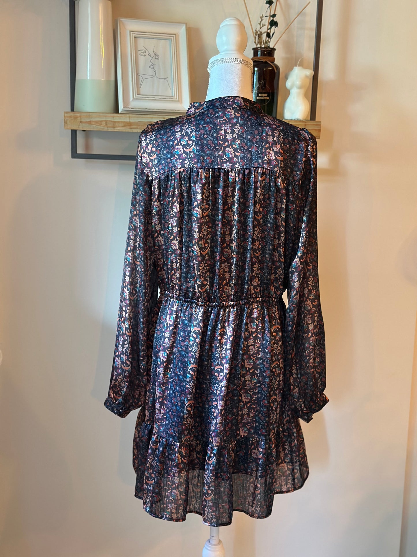 Robe imprimé fleuri noir Promod - taille 38/40