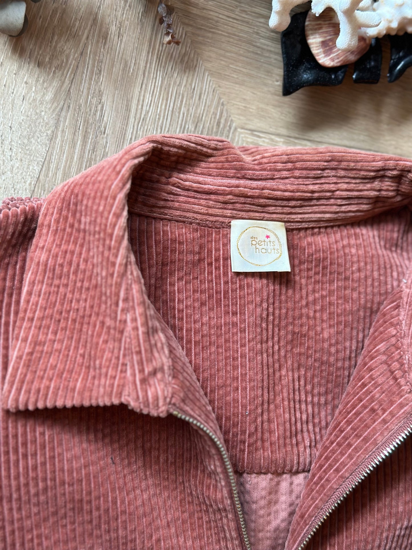 Veste en velours côtelé rose brique – Modèle Elodia – T3 (oversize)