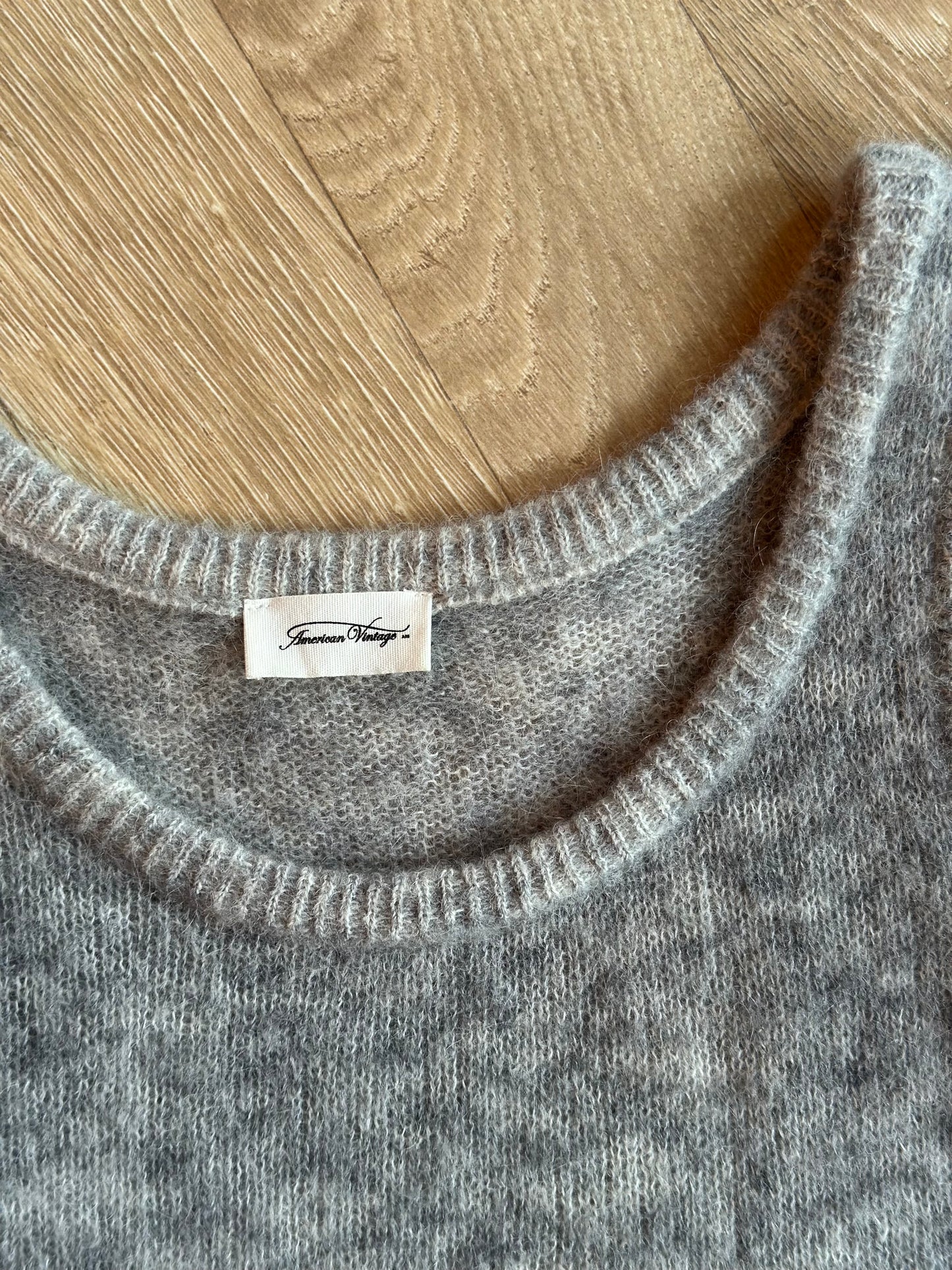 Pull sans manches ENORA alpaga laine mérinos gris T.38
