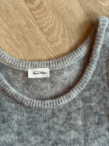 Pull sans manches ENORA alpaga laine mérinos gris T.38