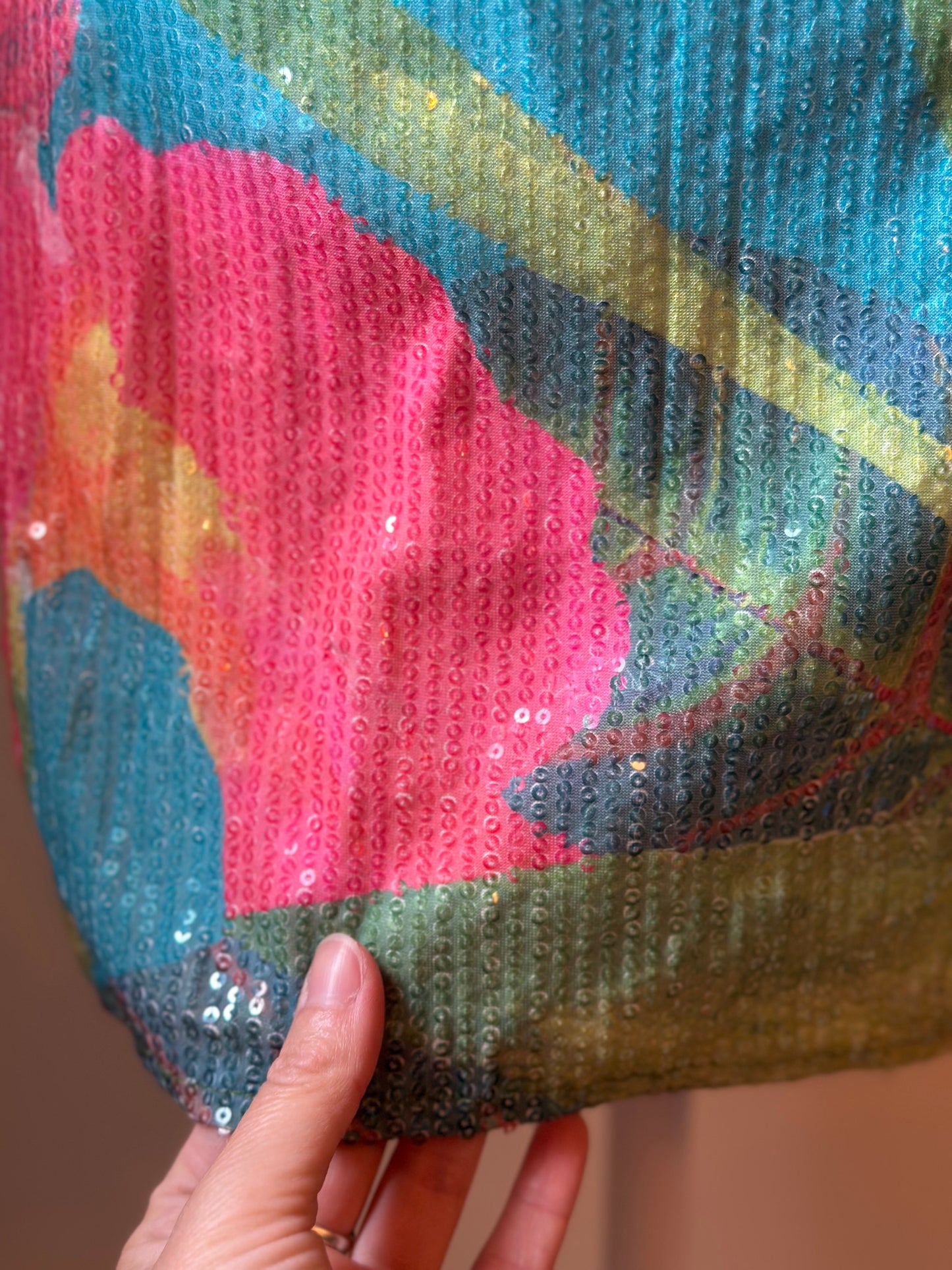 Robe bustier à sequins florale T.36