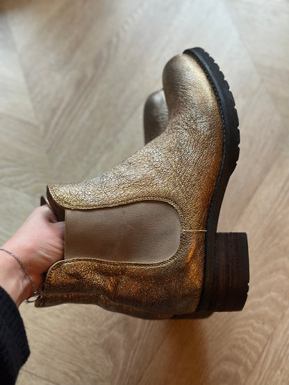 Bottines Chelsea cuir doré Made in Italy T37,5