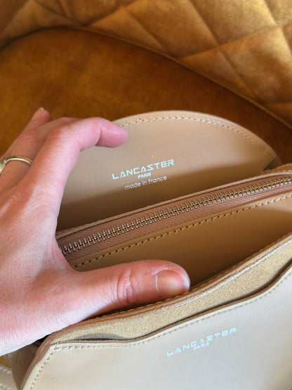 Sac trotteur rond Smooth Lune – cuir vachette naturel