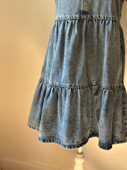 Robe en jean bleu à col V T.34