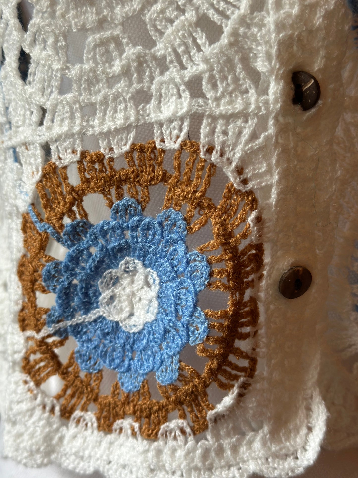 Cardigan manches courtes au crochet T.36