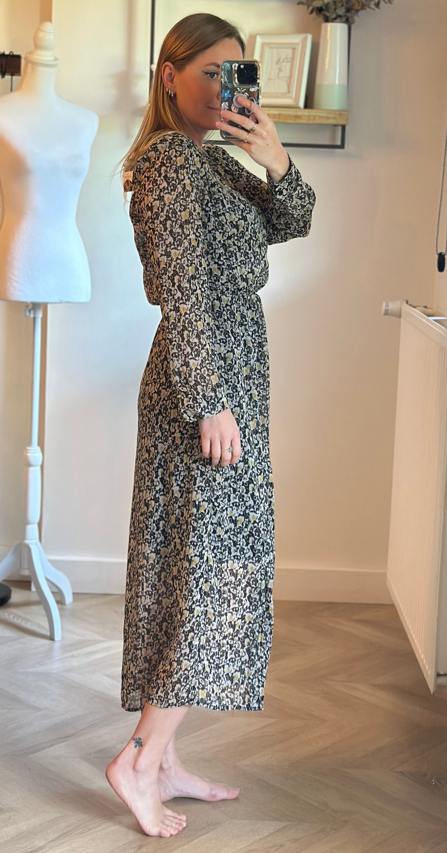 Robe longue imprimé fleuri T.36