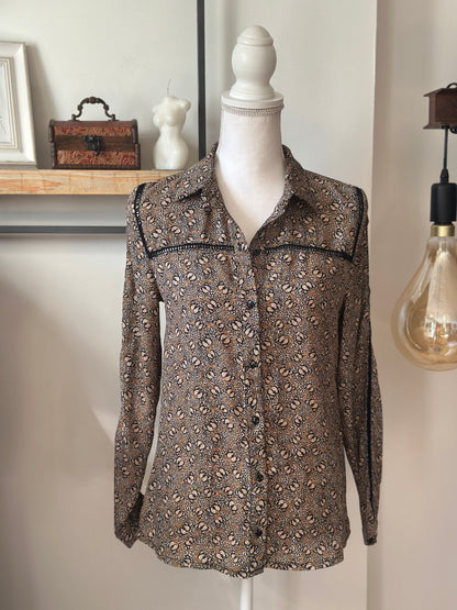 Chemise imprimé papillons et léopard T.36