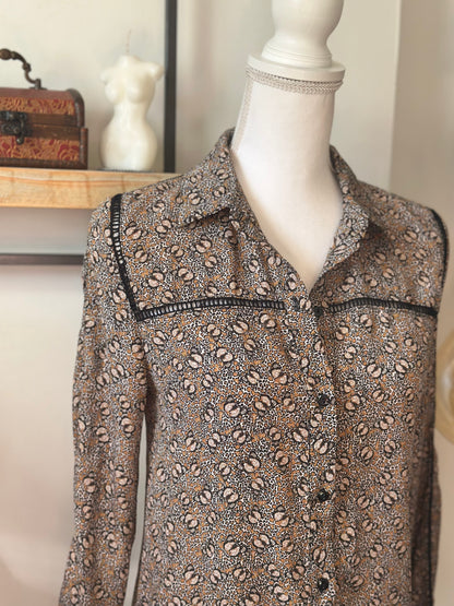Chemise imprimé papillons et léopard T.36