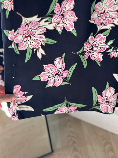 Pantalon d’été fluide fleuri rose clair T.36