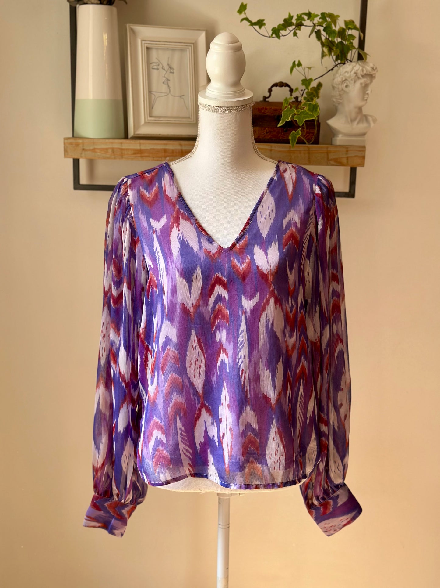 Blouse imprimé violet et lila T.36