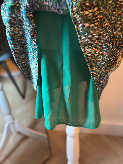 Robe verte à motifs dos nu T.36/38