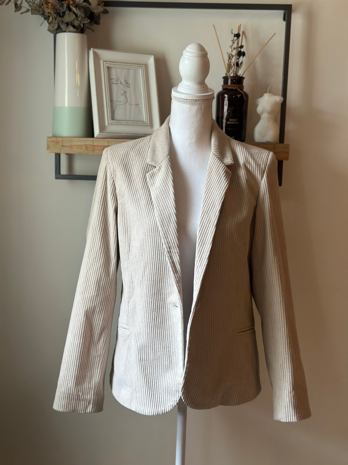 Blazer velours côtelé beige T.38