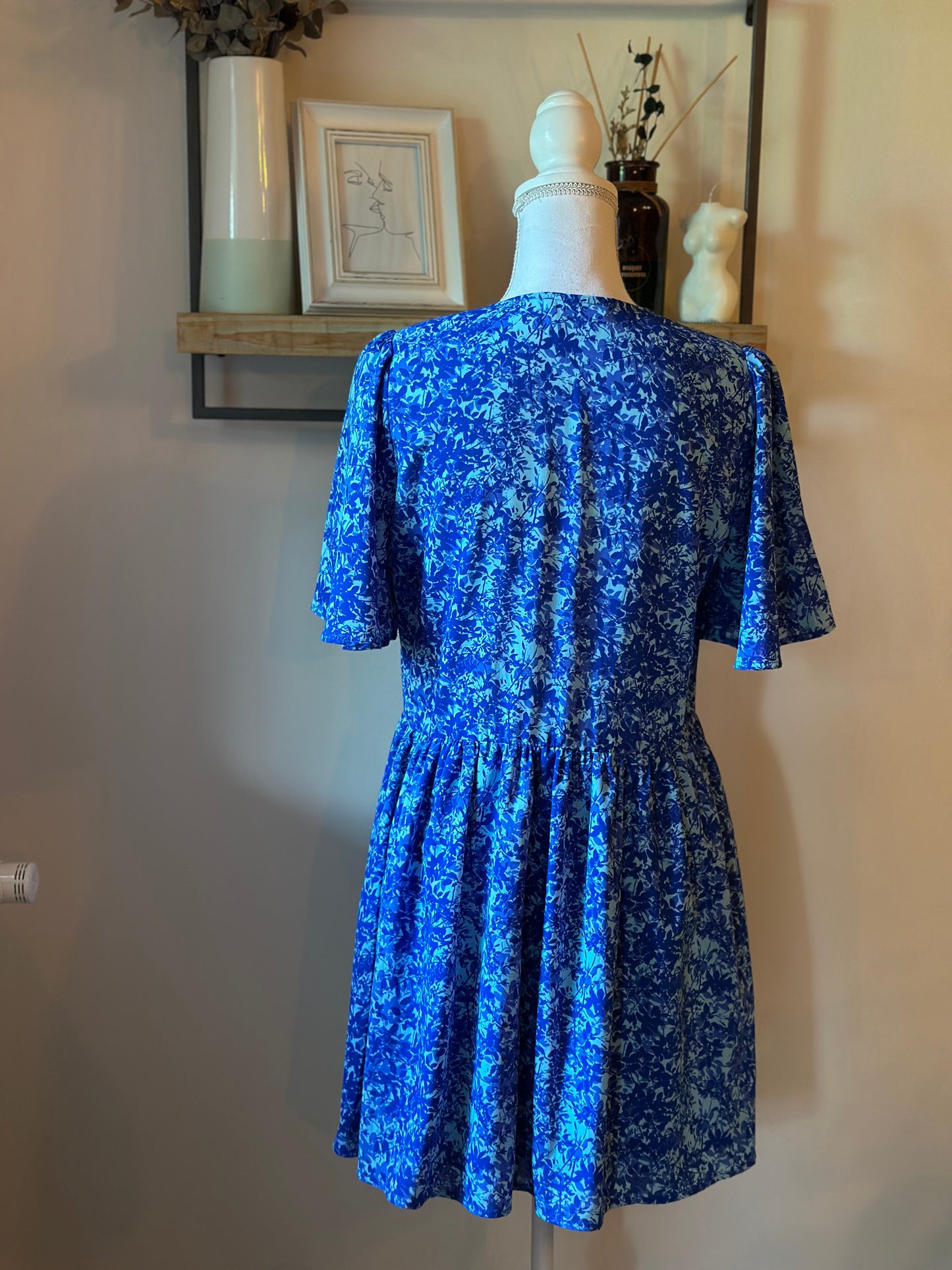 Robe fluide imprimé bleu T.36/38