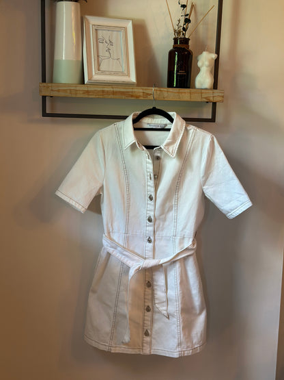Robe chemise en jean écru T.36