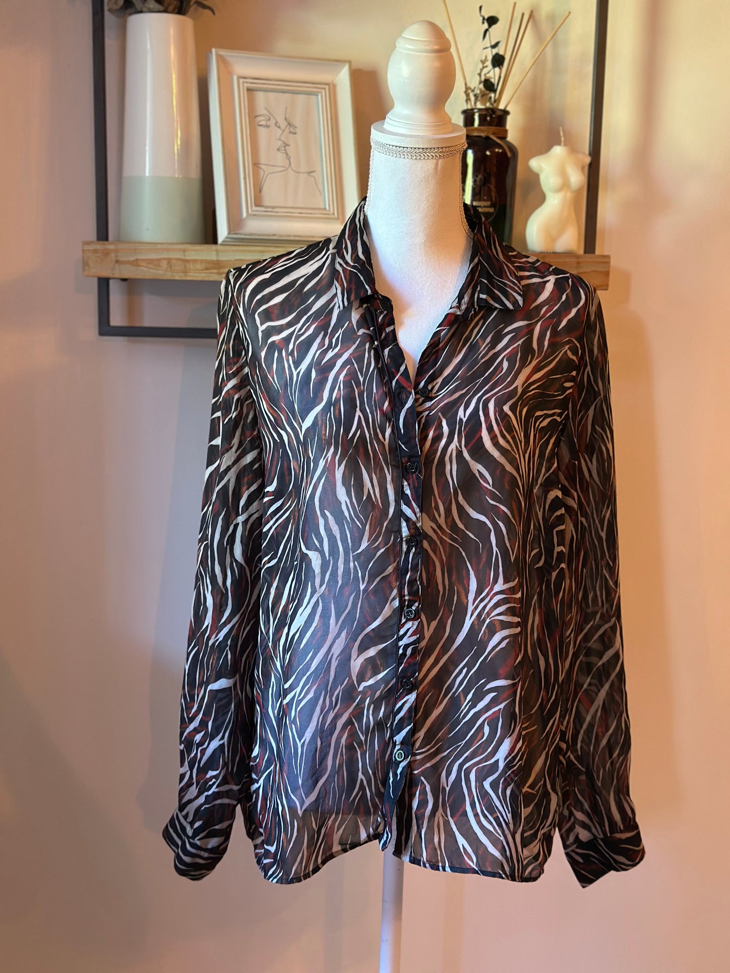 Chemise fluide imprimé zébré IKKS taille 42 comme neuve