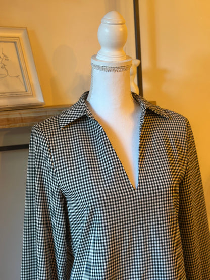 Robe mini à carreaux vichy noir et blanc T.36