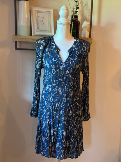 Robe plissée imprimé cachemire lurex T.36