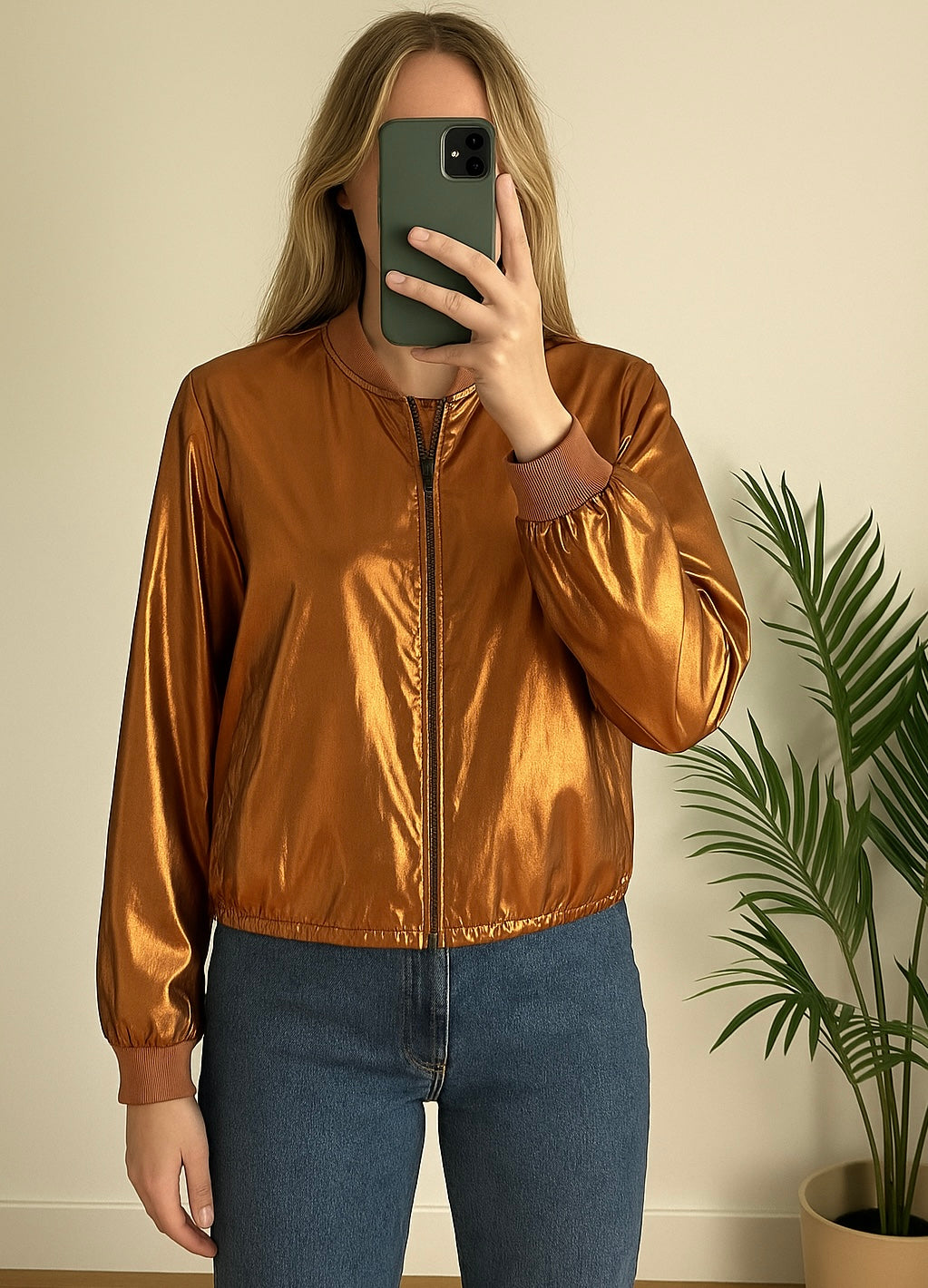Veste bomber cuivre doré T.38