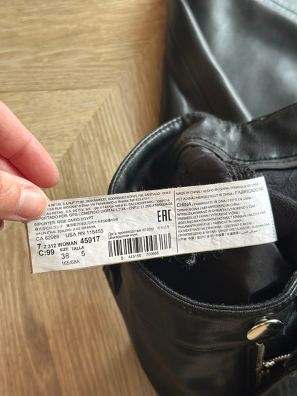 Pantalon droit similicuir noir T.36