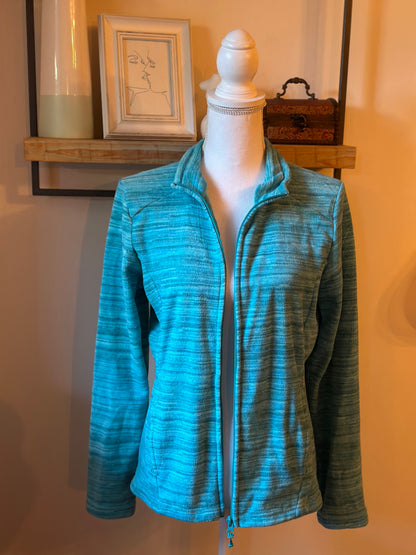 Veste polaire zippée chinée verte T.34